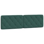 vidaXL Coussin de tête de lit vert foncé 180 cm velours