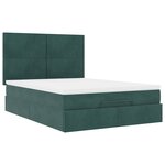 vidaXL Cadre de lit ottoman avec matelas vert foncé 140x190 cm velours