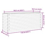 vidaXL Jardinière cire marron 110x40x45 5 cm bois de pin massif
