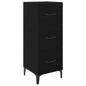 vidaXL Buffet Chêne noir 34 5 x 34 x 90 cm Bois d'ingénierie
