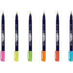 Set de 6 Feutre Dessin et Calligraphie Pointe Brush Fudenosuke néon TOMBOW