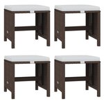 vidaXL Ensemble à dîner de jardin coussins 21Pièces Marron Résine tressée