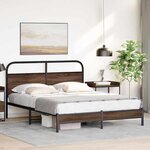 vidaXL Cadre de lit sans matelas 150x200 cm chêne marron