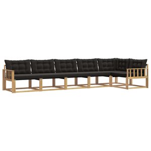 vidaXL Ensemble de canapés d'extérieur 6 Pièces Blanc et noir