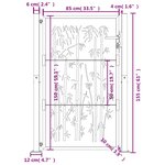 vidaXL Portail de jardin 105x155 cm acier corten design de bambou