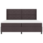 vidaXL Lit à ressorts avec matelas Marron foncé 200 x 200 cm tissu
