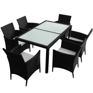 vidaXL Ensemble à manger d'extérieur 7 Pièces et coussins résine tressée