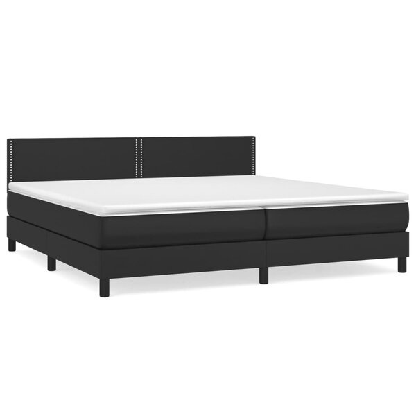 vidaXL Sommier à lattes de lit avec matelas Noir 200x200 cm Similicuir