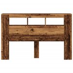 vidaXL Tête de lit à LED vieux bois 160x18 5x103 5cm bois d'ingénierie