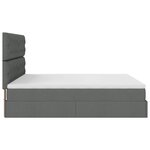 VidaXL Cadre de lit ottoman avec matelas gris foncé 180x200 cm tissu