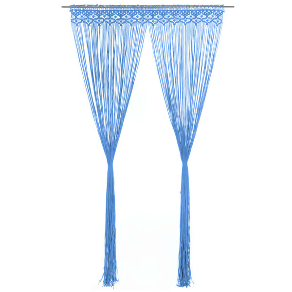 vidaXL Rideau en macramé Bleu 140x240 cm Coton