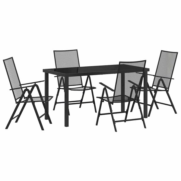 vidaXL Ensemble de salle à manger pour jardin 5 Pièces Anthracite Acier