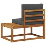 vidaXL Canapé d'extérieur en bout avec coussin Naturel et Anthracite