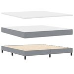 vidaXL Lit avec sommier à ressort et matelas gris clair  180 x 200 cm  en tissu.