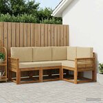 vidaXL Ensemble de canapés d'extérieur 4 Pièces Naturel et Beige