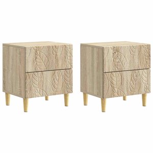 vidaXL Table de chevet 2 pc Chêne Sonoma 43 x 34 5 x 48 cm