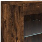 vidaXL Buffet avec lumières LED chêne fumé 41x37x67 cm