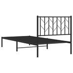 vidaXL Cadre de lit métal sans matelas avec tête de lit noir 90x200 cm