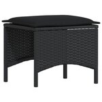 vidaXL Salon de jardin 4 Pièces avec coussins forme L noir résine tressée