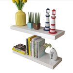 vidaXL 2 Étagères murales MDF Blanc Rangement de livres/DVD