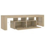 vidaXL Meuble TV avec lumières LED Chêne sonoma 140x36 5x40 cm