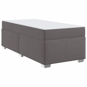 vidaXL Cadre de lit avec matelas Gris 90 x 200 cm tissu