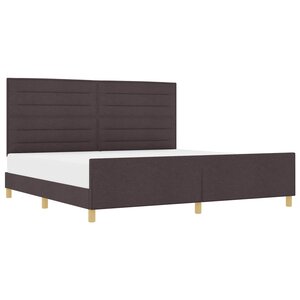 vidaXL Cadre de lit avec tête de lit Marron foncé 200 x 200 cm tissu