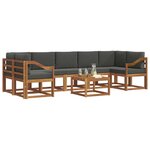 vidaXL Ensemble de canapés d'extérieur 8 pc Naturel et Anthracite