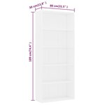 vidaXL Bibliothèque à 5 niveaux Blanc 80x30x189 cm Bois d'ingénierie