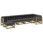 vidaXL Salon de jardin 7 Pièces avec coussins bois de pin imprégné