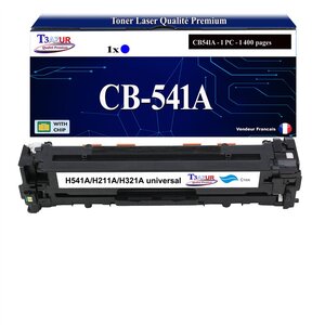 T3AZUR - Cartouche compatible avec CB541A pour HP Color LaserJet CM1500 CM1512 CM1512A CM1512H CM1512NFI CM1512W - Cyan