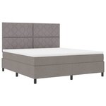 vidaXL Lit à ressorts avec matelas Taupe 180 x 200 cm tissu