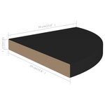 vidaXL Étagères d'angle flottantes 4 Pièces noir 35x35x3 8 cm MDF