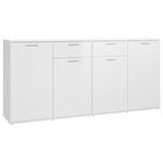 vidaXL Buffet Blanc brillant 160x36x75 cm Bois d'ingénierie