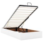vidaXL Cadre de lit ottoman et matelas blanc pur 200x200cm similicuir