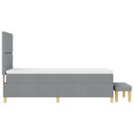 vidaXL Lit à ressorts avec matelas & banc Gris clair 90x190 cm tissu