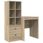 vidaXL Bureau avec rangement Chêne Sonoma Bois d'ingénierie