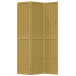 vidaXL Cloison de séparation 3 panneaux marron bois paulownia massif