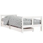 vidaXL Cadre de lit enfant tiroirs blanc 80x200 cm bois de pin massif