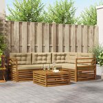 vidaXL Ensemble de canapés d'extérieur 5 Pièces Naturel et Beige