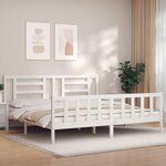 vidaXL Cadre de lit sans matelas blanc 200x200 cm bois massif de pin