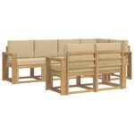 vidaXL Ensemble de canapés d'extérieur 7 pc Blanc et Beige Polyester