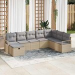 vidaXL Ensemble de canapé de jardin 8 Pièces beige et gris clair