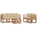 vidaXL Ensemble de canapés d'extérieur 6 pc Naturel et Beige