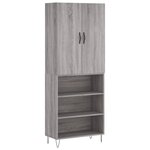 vidaXL Buffet haut Sonoma gris 69 5x34x180 cm Bois d'ingénierie