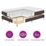 Lit Box Spring vidaXL avec Matelas & LED Marron Foncé 80x200 cm Tissu
