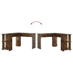 vidaXL Bureau d'angle avec rangement Chêne fumé 140 x 113.5 x 75 cm