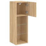 vidaXL Meubles TV avec lumières LED 2 Pièces chêne sonoma 30 5x30x90 cm