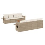 vidaXL Salon de jardin avec coussins 9 Pièces beige résine tressée