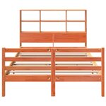 vidaXL Lit bibliothèque sans matelas cire marron 120x190cm bois massif